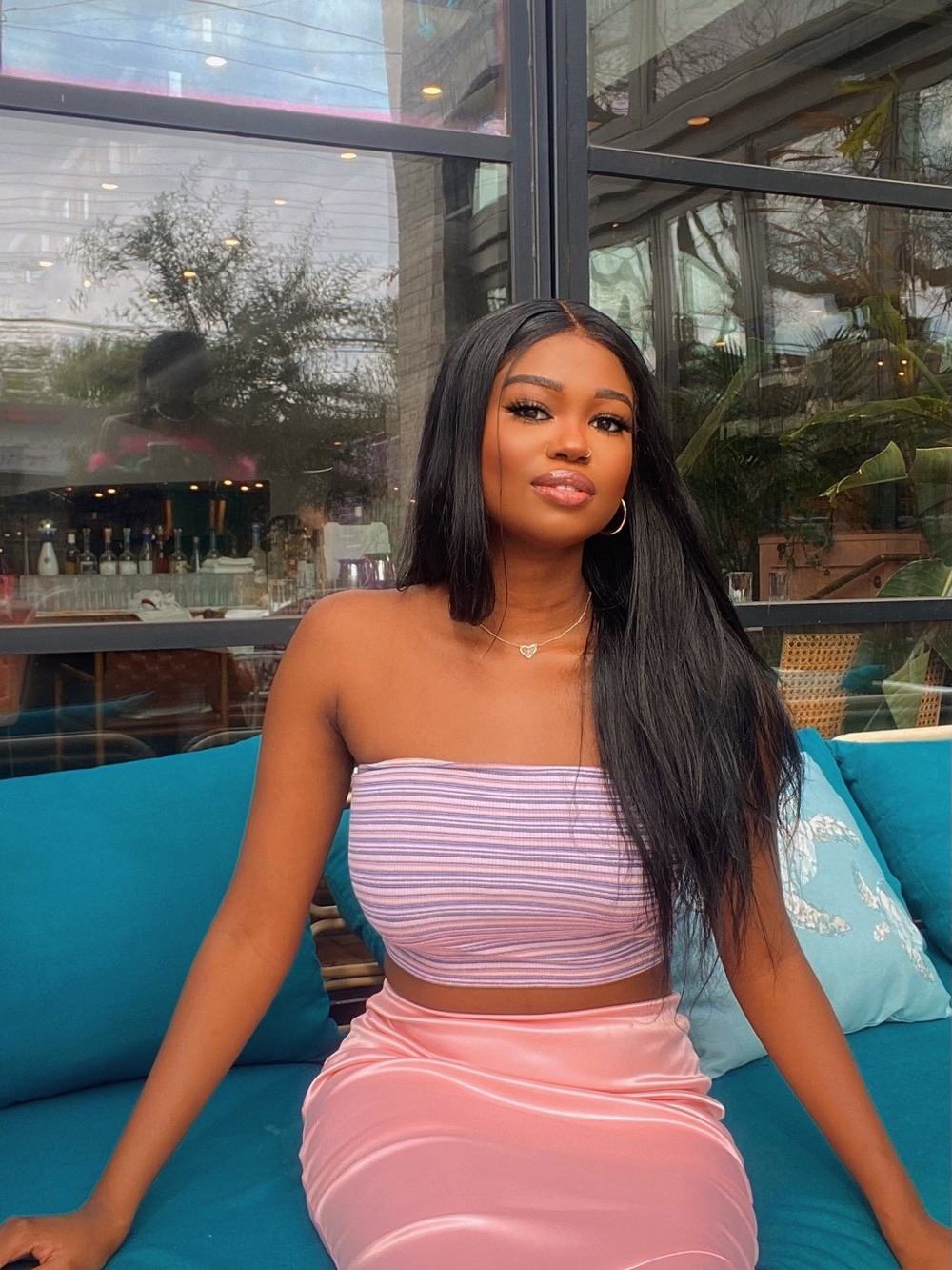 Women’s Pink Striped Tube Top and